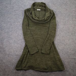 Doublju Tunic Top Womens Medium Green Knit Flare Cowl Alternative Goth Emo Pagan